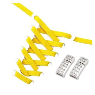 Imagem de Shoelaces Without Tie Kids Adult Width Elastic Laces For Flat Sport Shoes Casual Shoes Accessories (Color : Yellow)