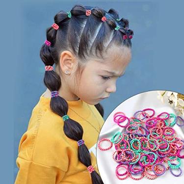 Imagem de ELIHAIR Laços de cabelo de bebê para meninas Suporte de rabo de cavalo Faixas elásticas de cabelo 3 cm para crianças Cabelo cacheado infantil (100 pçs Infantil Drama Chil)