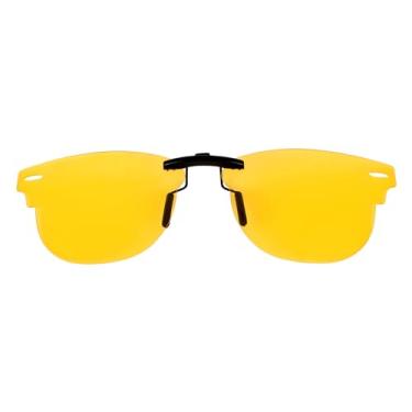Imagem de Óculos de sol polarizados CLIP-ON para Ray-Ban CLUBMASTER RB5154 49X21 para homens e mulheres proteção UV, Amarelo HD, Standard