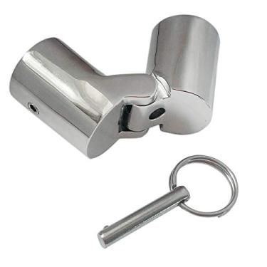 Imagem de Conector de cano de barco de grau marítimo 316SS Keehui, conector de tubo de acoplamento giratório dobrável de aço inoxidável, conector de tubo de engate para montagem de equipamento de barco (25 mm) tubo de 2,5 cm