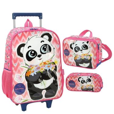 Imagem de Kit Mochila de Rodinha Luxcel Panda Up4you - 39362-Feminino