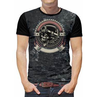 Imagem de Camiseta Rock Caveira Moto Masculina Roupas blusa Infantil