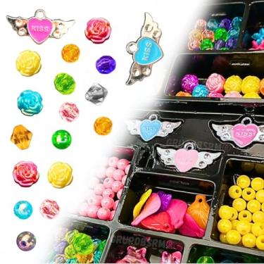 Imagem de Kit miçangas coloridas infantil para pulseiras menina 8 anos micangas criança missangas brinquedo presente meninas brink make