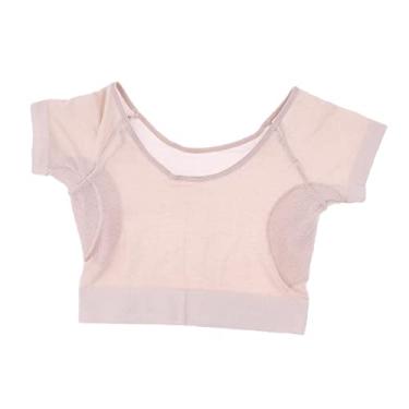 Imagem de Camisa feminina protetora de suor nas axilas, absorve odores e combate manchas de suor, tamanho universal, confortável e absorvente. Ótimo para exercícios de verão e hiperidrose