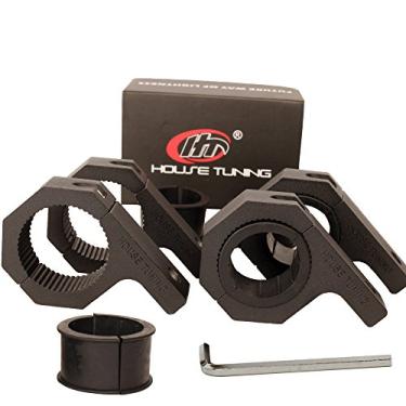 Imagem de House Tuning Braçadeiras de barra de rolo 4,4 cm - Pacote com 4 suportes de fixação de tubo de 3,8 cm para montagem de luz de caminhão UTV (kit de montagem de braçadeira)
