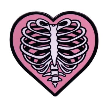 Imagem de Crachá de pino esmaltado de 3 cm em forma de coração em forma de coração, 1.2 Inches, Esmalte, Esmalte