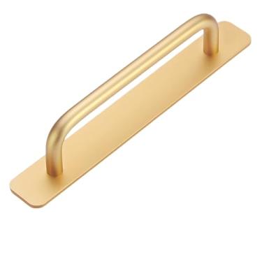 Imagem de Puxador instantâneo de gaveta de armário autoadesivo e puxador de vidro com adesivo para porta de cozinha, janela de banheiro, botão deslizante de armário, dourado, 180 mm