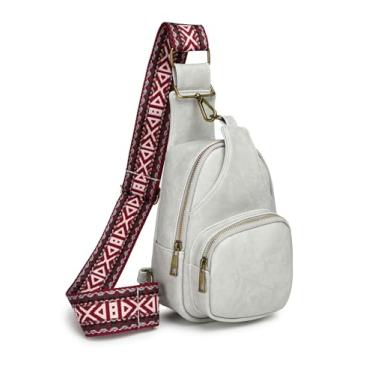 Imagem de SVIWDSK Pequena bolsa tiracolo feminina de couro, bolsa transversal, bolsa de cintura, pochete para viagens e uso diário, Cinza