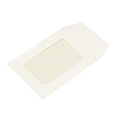 Imagem de YOKIVE Pacote com 10 envelopes de janela de rosto inteiro, 7,6 cm transparente com janela de um lado, carta de foto de documento, ótimo para escritório comercial (branco)
