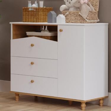 Imagem de Cômoda Bebê 3 Gavetas 1 Porta Casinha Dengo Permobili