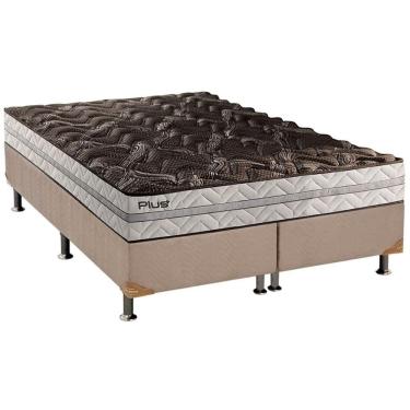 Imagem de  Cama Box Queen: Colchão Espuma D33 Paropas Pasquale Plus + Base CRC Suede Clean(158x198)