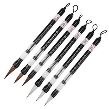 Imagem de 6 Pçs Conjunto de Pincel de água Comprimento 18 Cm Preenchimento de Pistão Caneta Pincel de água Chinesa para Praticar Caligrafia na Escrita de água Pano