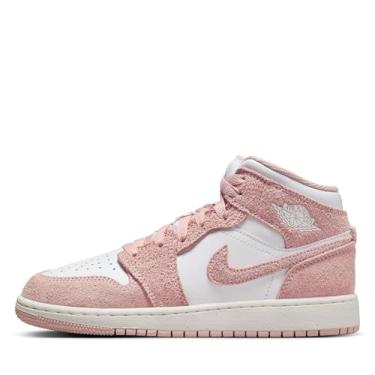 Imagem de Tênis infantil Air Jordan 1 Mid Big, Branco/vela/rosa legenda, 21