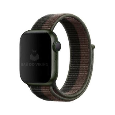 Imagem de Pulseira Nylon Loop Preto Cinza Compatível com Apple Watch - Baú do Vi