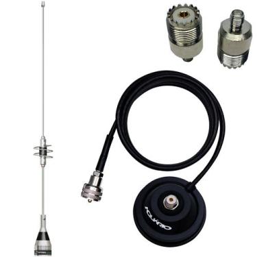 Imagem de Antena Móvel Dual Band Suporte Magnético Imã com Cabo 4 metros Adaptad
