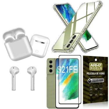 Imagem de Capinha Samsung S21 Fe + Fone de Ouvido Bluetooth TWS + Película 3D - 