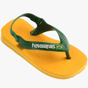 Imagem de Chinelo Infantil Havaianas New Baby Brasil Logo Amarelo Pop, Amarelo p