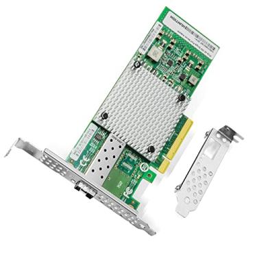 Imagem de Placa de rede de 10 Gb com chip Intel 82599EN, porta SFP+ única PCI X8 Express Ethernet adaptador suporta Windows Server/Linux/VMware, Compare com Intel X520-DA1