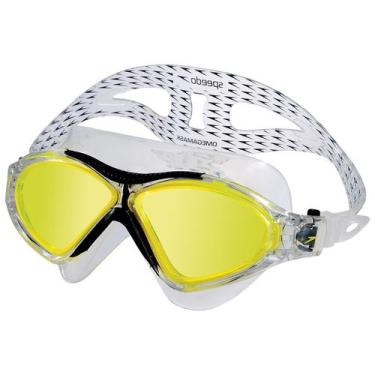 Imagem de Óculos Omega Swim Mask Speedo 509161, Preto, Amarelo