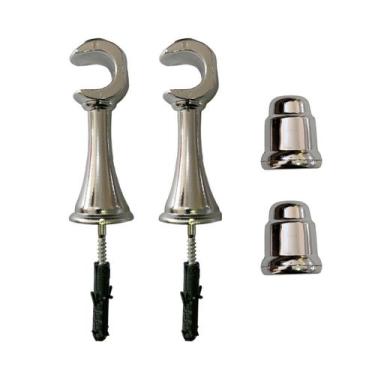 Imagem de Kit 2 Suporte P/ Varão Cortina Com Ponteira 19mm Cromado - Moreti