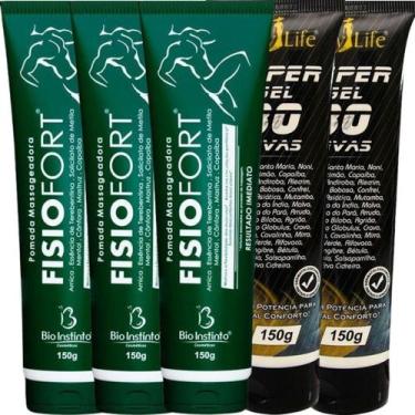 Imagem de Kit 3 Pomada Massageadora Fisiofort + 2 Super Gel 30 Ervas - Bio Insti