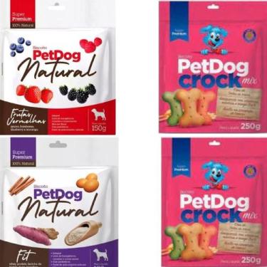 Imagem de Kit 4 Petdog Natural E Crock Super Premium Para Cães - Nica pet