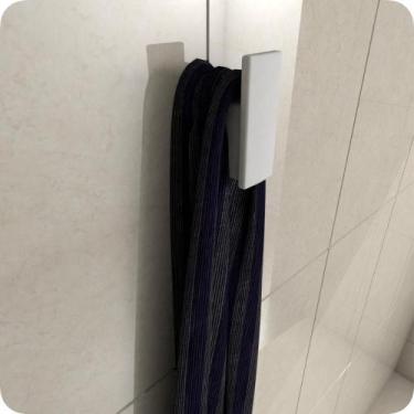 Imagem de Cabide Para Banheiro De Parede Branco Master Dupla Fixação - MetalCrom