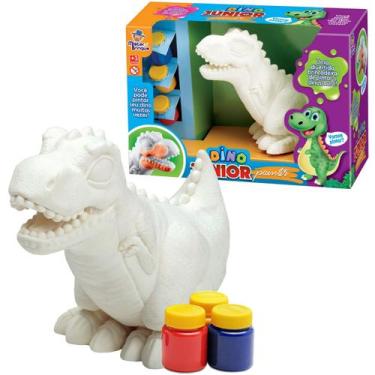 Imagem de Boneco Para Pintar Dino Painter Junior Pintura Com 3 Tintas 9587 - Mis