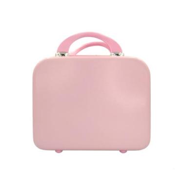 Imagem de Frasqueira Maleta Viagem de Mão Nécessaire Abs Reforçada Rosa Lisa - K