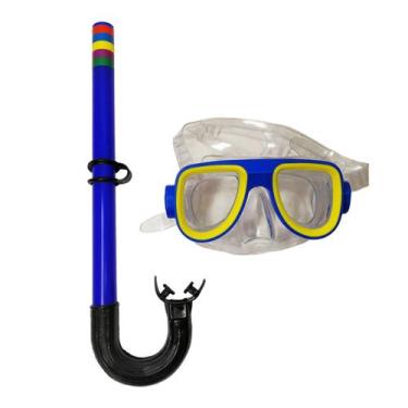 Imagem de Kit Mergulho Básico Infantil Com Snorkel E Óculos Com Excelente Vedaçã