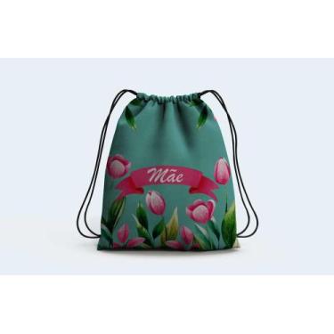 Imagem de Mochila Saco Lembrança Dia das Mães Flores para Mamãe - Deluzz