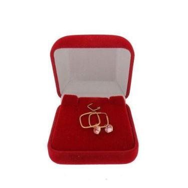 Imagem de Brinco Argola Com Pingente + Pingente Coração 8mm Ouro 18k - DG Presen