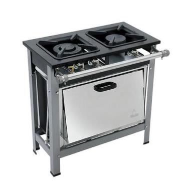 Imagem de Fogão 2 Bocas c/Forno Luxo 30x30 P 6,5 Aço 304 2Q Duplo B Pressão Meta