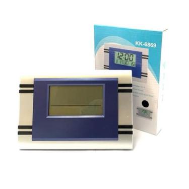 Imagem de Relógio digital LCD de mesa ou de parede com alarme despertador temper