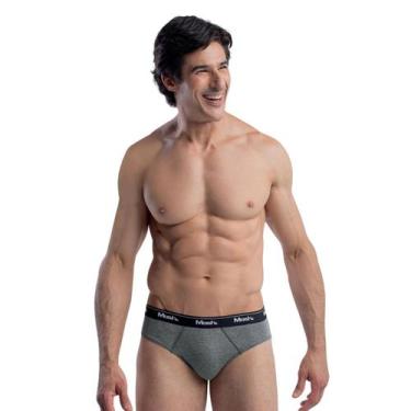 Imagem de Kit com 3 Cuecas Modelo Slip em Algodão Mash, GG, Preto, Grafite