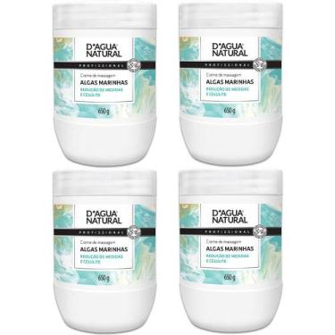 Imagem de Kit 4 Potes Creme de Massagem Dagua Natural Algas Marinhas 650g Reduçã