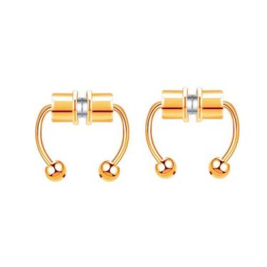 Imagem de KIT 2 PiercingS PRESSÃO IMÃ PRETO De Nariz Falso Argola Magnética Aço 