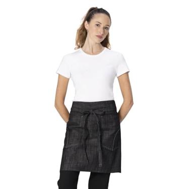 Imagem de Chef Works Avental unissex Corvallis Half Bistrô, Preto, Tamanho Único