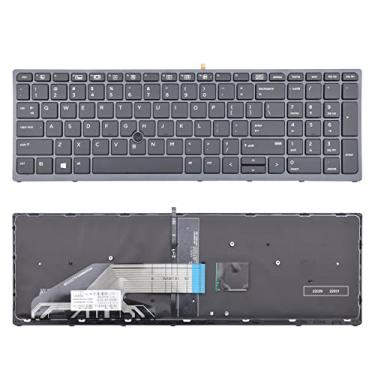 Imagem de SUNMALL Teclado de substituição compatível com novo teclado de substituição para HP Zbook 15 G3 G4 Zbook 17 G3 G4 ponteiro retroiluminado US 848311-001 PK131C31A00