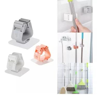 Imagem de Organizador Decor Stor Para Pendurar Vassoura Adesivo 4 Peças Alta Fix