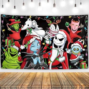Imagem de Decorações de Natal O Estranho Mundo de Natal Jack Sally Zreo Banner Ano Novo Inverno Decoração de Natal Decorações de Natal para Festa em Casa