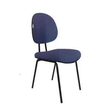 Imagem de Cadeira Fixa Executiva Zeus - Maiart, Tecido J.Serrano, Azul/Preto