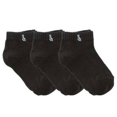Imagem de Kit 3 Pares Meias Lupo Infantil Algodão Sport Conforto 2725, 30/35, Pr