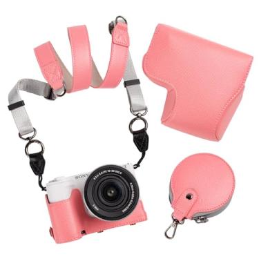 Imagem de MUZIRI KINOKOO Capa para câmera Sony ZV-E10 II, capa protetora de couro PU para câmera Sony Alpha ZV-E10 II/ZVE10 II com lente de 16 a 50 mm - capa removível com alça de ombro e bolso de armazenamento