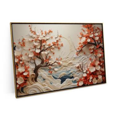 Imagem de Quadro Arvore E Mar Landscape 3d 120x80 Cm Para Escritório - Bimper Qu