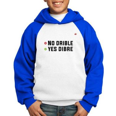 Imagem de Moletom Infantil No drible, yes dibre - Foca na Moda, Branco, Azul, 6