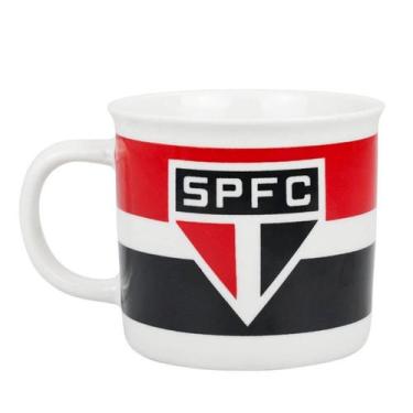 Imagem de Caneca Porcelana Café Chá Larga São Paulo Listrada 350 Ml - Mileno