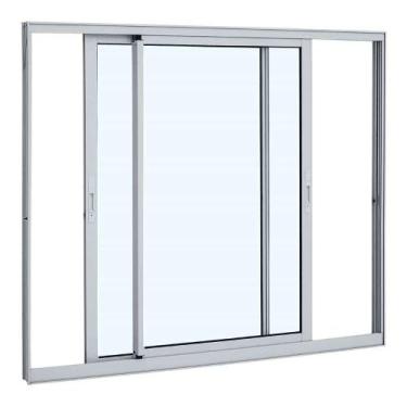 Imagem de Janela de Correr em Alumínio 100 x 120 x 6,4 cm 2 Folhas Móveis Alumif