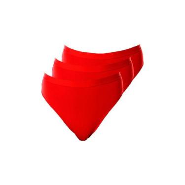 Imagem de Kit com 3 Calcinhas Demillus 26826, Vermelho, XG