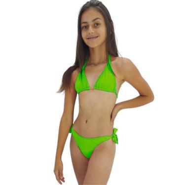 Imagem de Biquini Juvenil Neon Sem Bojo Calcinha De Amarrar Lateral - HYPE MODAS